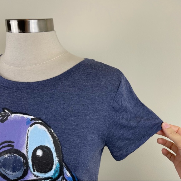 Disney Lilo & Stitch Blue Short Sleeve Tee Shirt Top Women Size Small - Picture 4 of 5